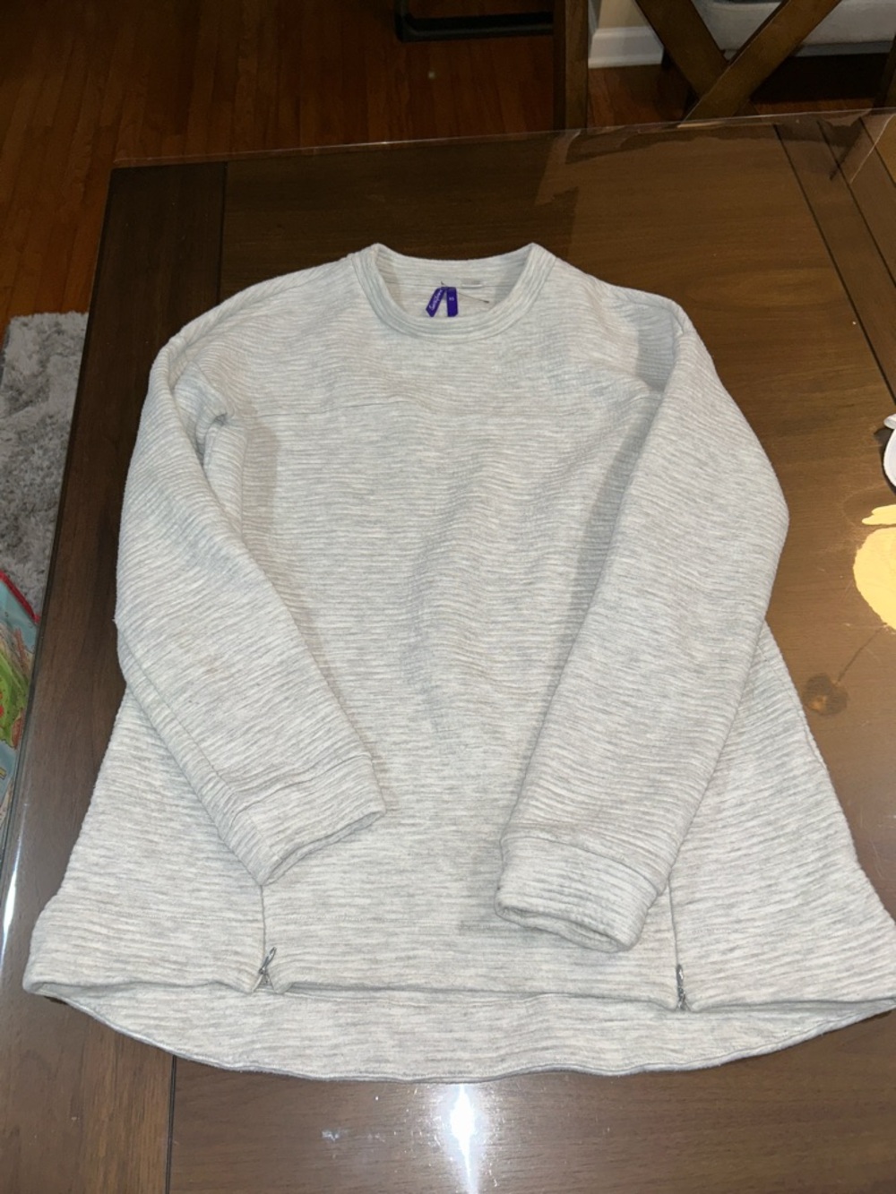 Seraphine Light Gray Crewneck Sweatshirt Maternity And Nursing Sweater